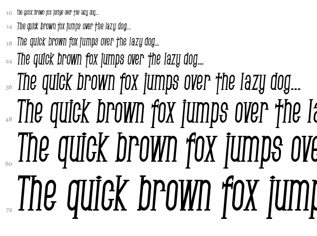 SF Gothican font waterfall